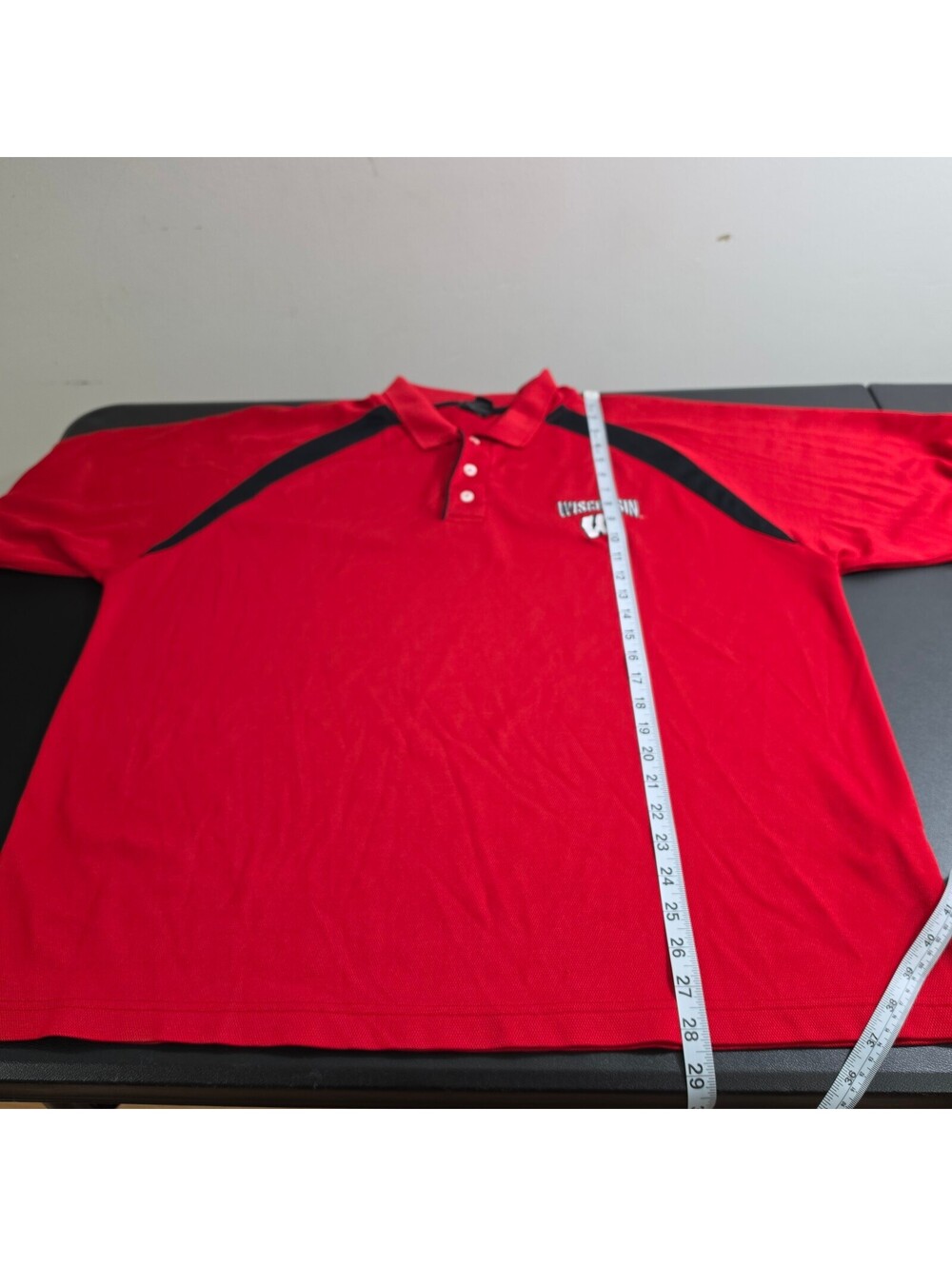 Starter Wisconsin Red and Black Polo Shirt XL
